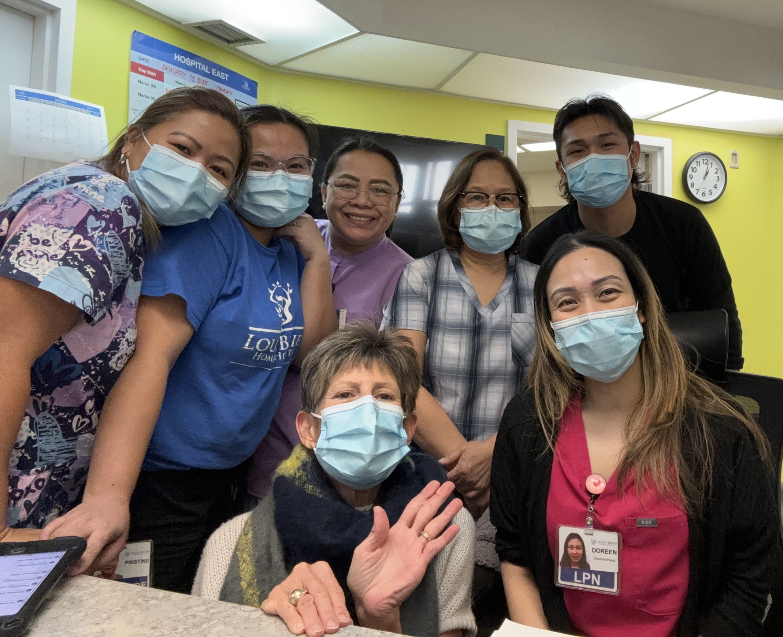 Group of healthcare workers wearing masks.