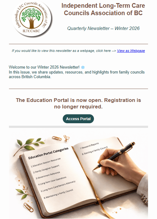 Newsletter cover for Winter 2026 edition.